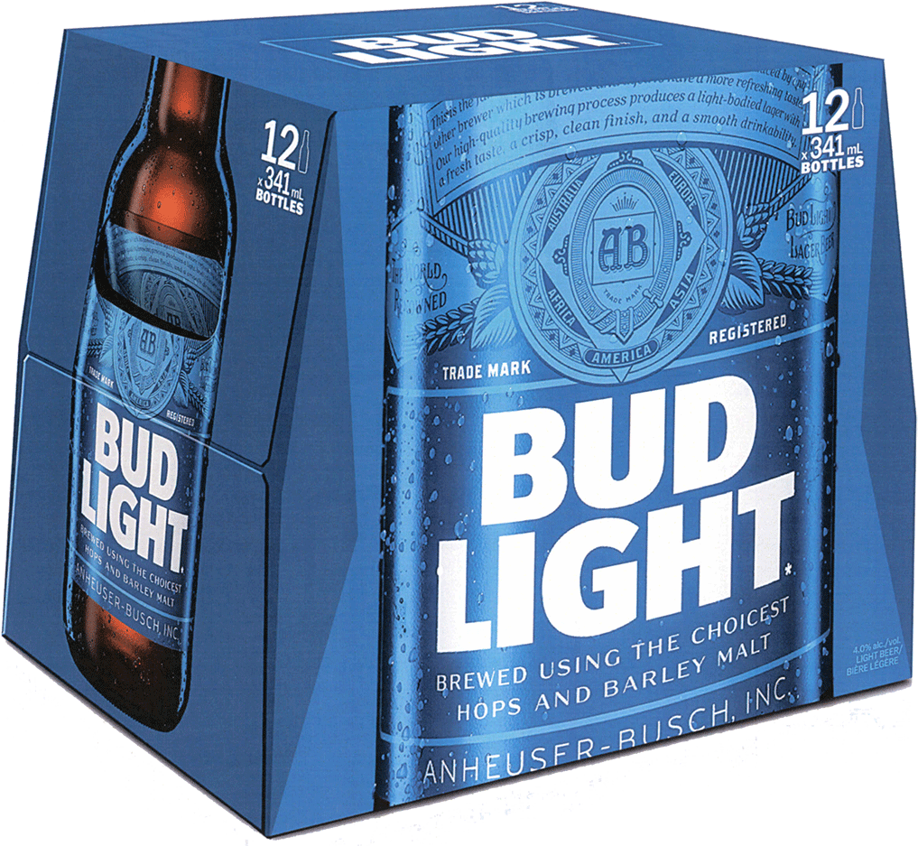 Bud Light - Bud Light Beer - 12 Pack, 12 Fl Oz Bottles (1024x936), Png Download