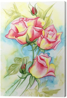 Watercolor Illustration Of A Beautiful Roses Flowers - Watercolor Painting (400x400), Png Download