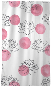 Colorful Hand Drawn Vector Lilies Contours With Pink - Curtain (400x400), Png Download