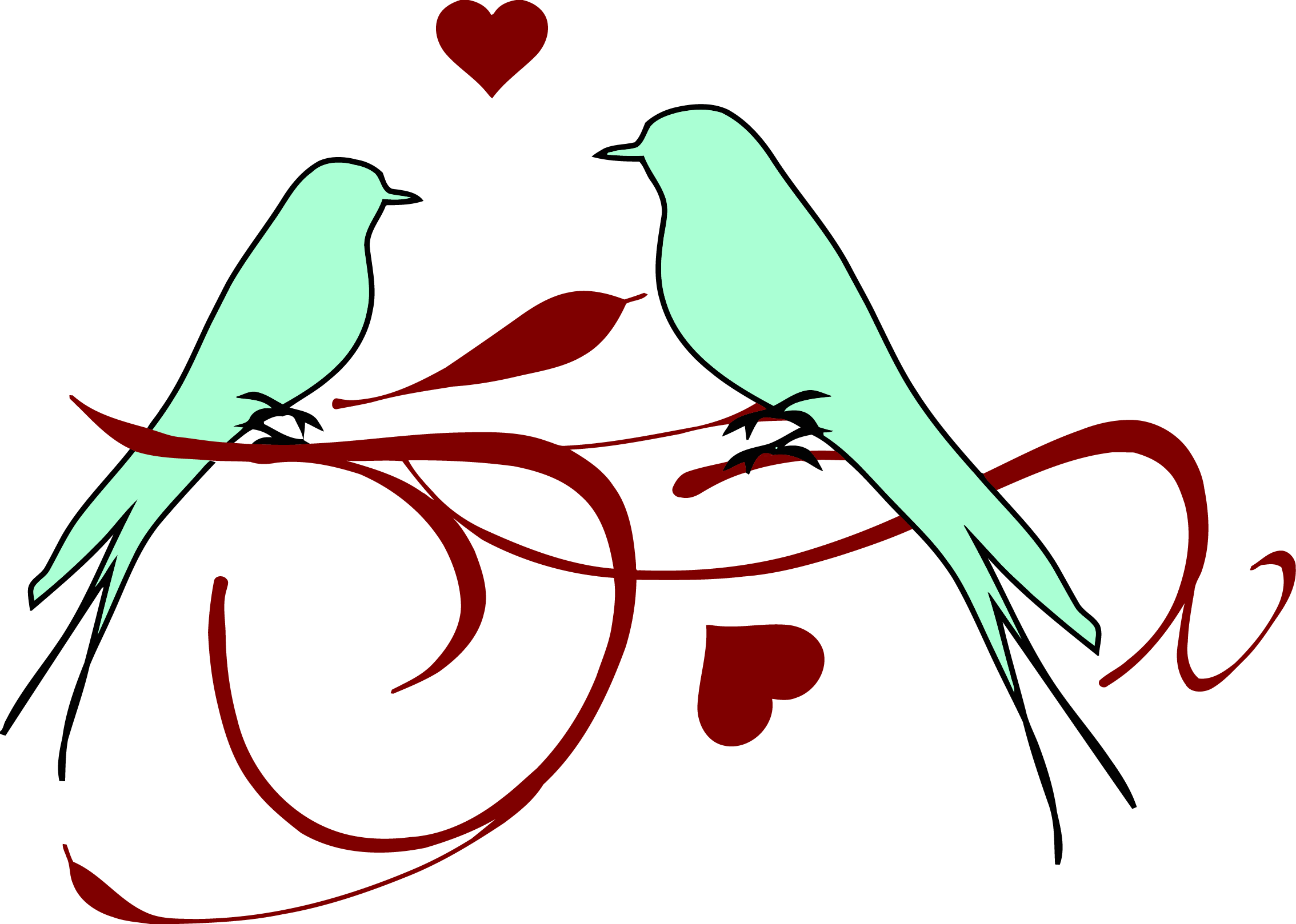 Love Birds Clipart Png (2268x1618), Png Download