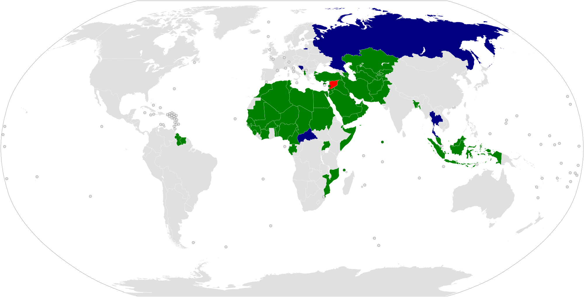 Censorship In Islamic Societies - Oic Map (2000x1018), Png Download