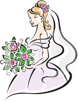 Bride And Groom Silhouettes Png Clip Art - Free Picture Of A Bride (400x400), Png Download