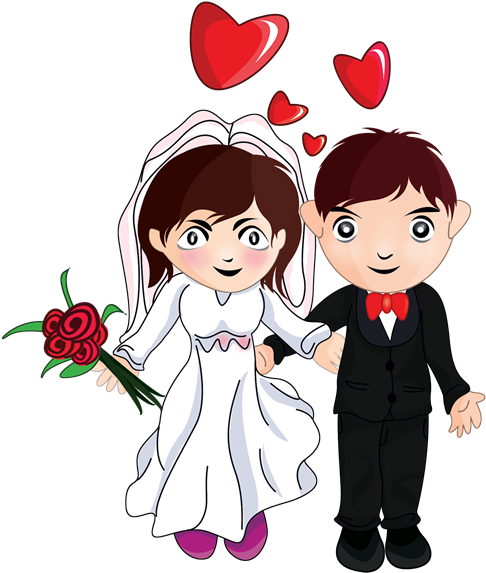 Free Groom U0026amp Bride Clip Art - Wedding (520x591), Png Download