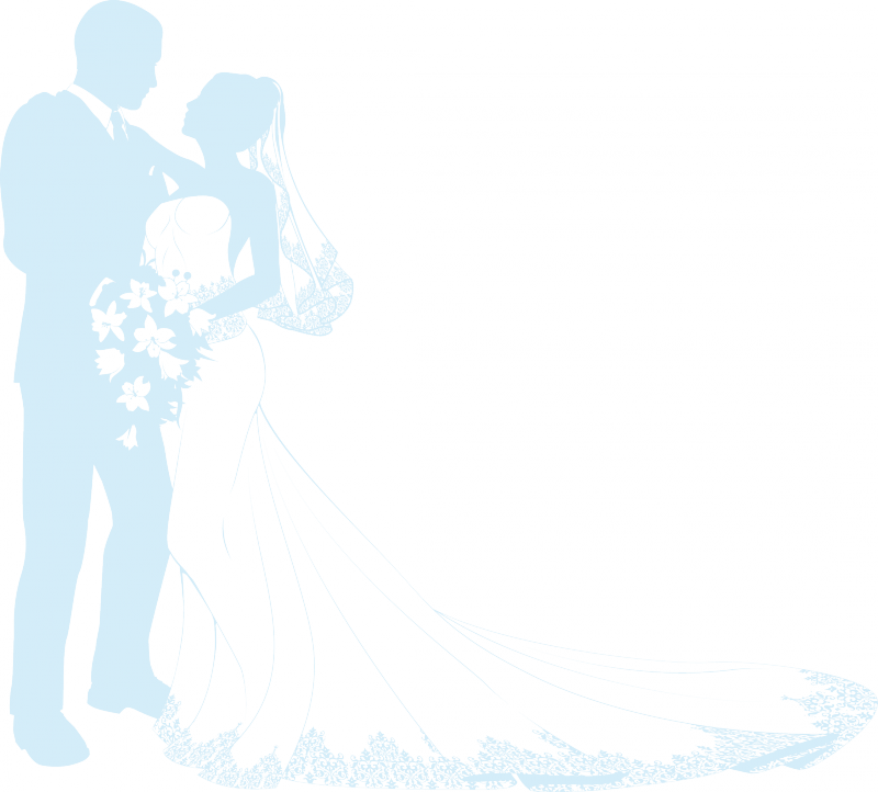 Bride And Groom Silhouettes - Elegant Couple Tile Coaster (800x722), Png Download