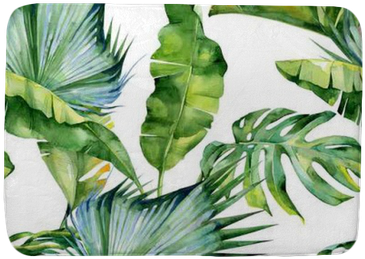 Seamless Watercolor Illustration Of Tropical Leaves, - Malloom Pillow Case,sofa Bed Home Decoration Festival (400x400), Png Download
