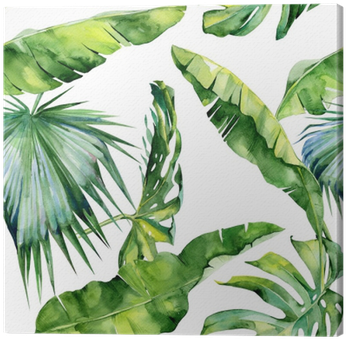 Seamless Watercolor Illustration Of Tropical Leaves, - Dense Tropical Leaves (400x400), Png Download