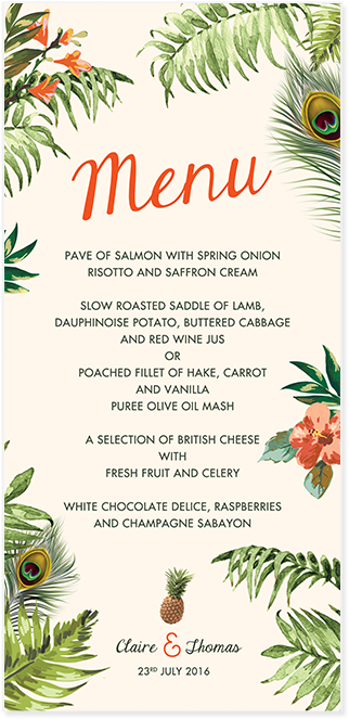Menu Jungle Pepperandjoy Uk - Jungle Wedding Invitations (700x700), Png Download