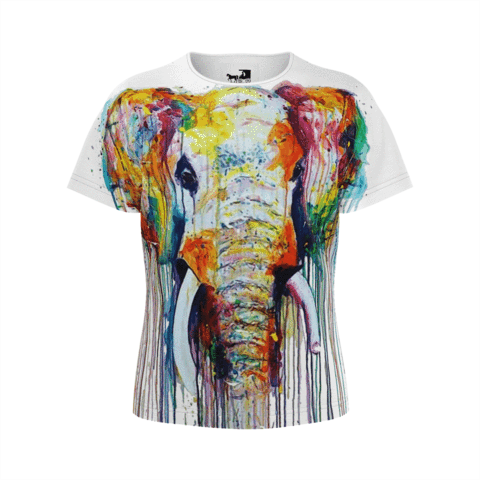 Watercolor Original Artwork Tee Shirt Elephant - Asian Elephant (480x480), Png Download