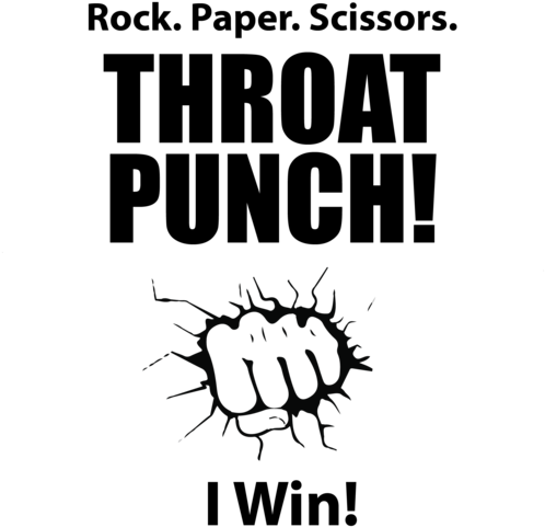 Rock Paper Scissors Throat Punch I Win Rock Paper Scissors - Democrat Poster (500x500), Png Download