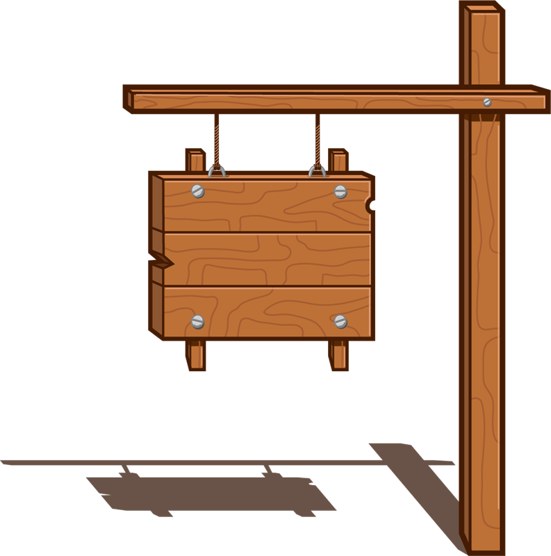 Null - Cartel De Madera Animado (793x800), Png Download