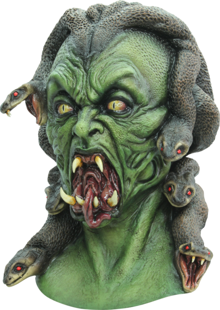 Greek Mythology Gorgon Snake Monster Deluxe Adult Latex - Medusa Horror (454x640), Png Download
