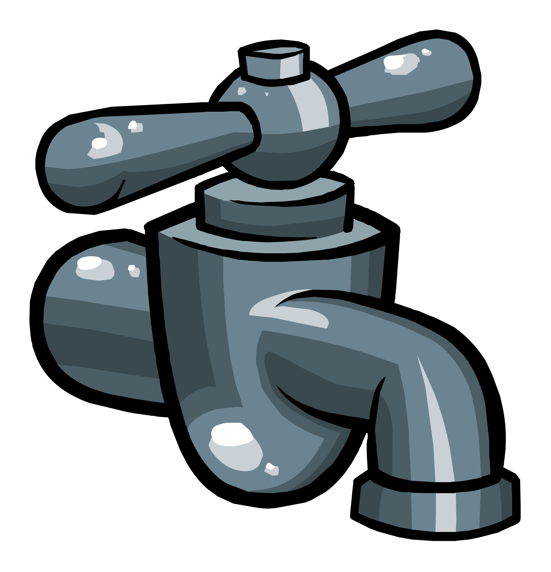 Water Tap Pin 1 - Club Penguin (1844x1915), Png Download