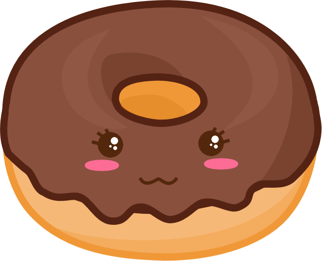 Chocolate Kawaii Png - Kawaii Donuts (643x520), Png Download