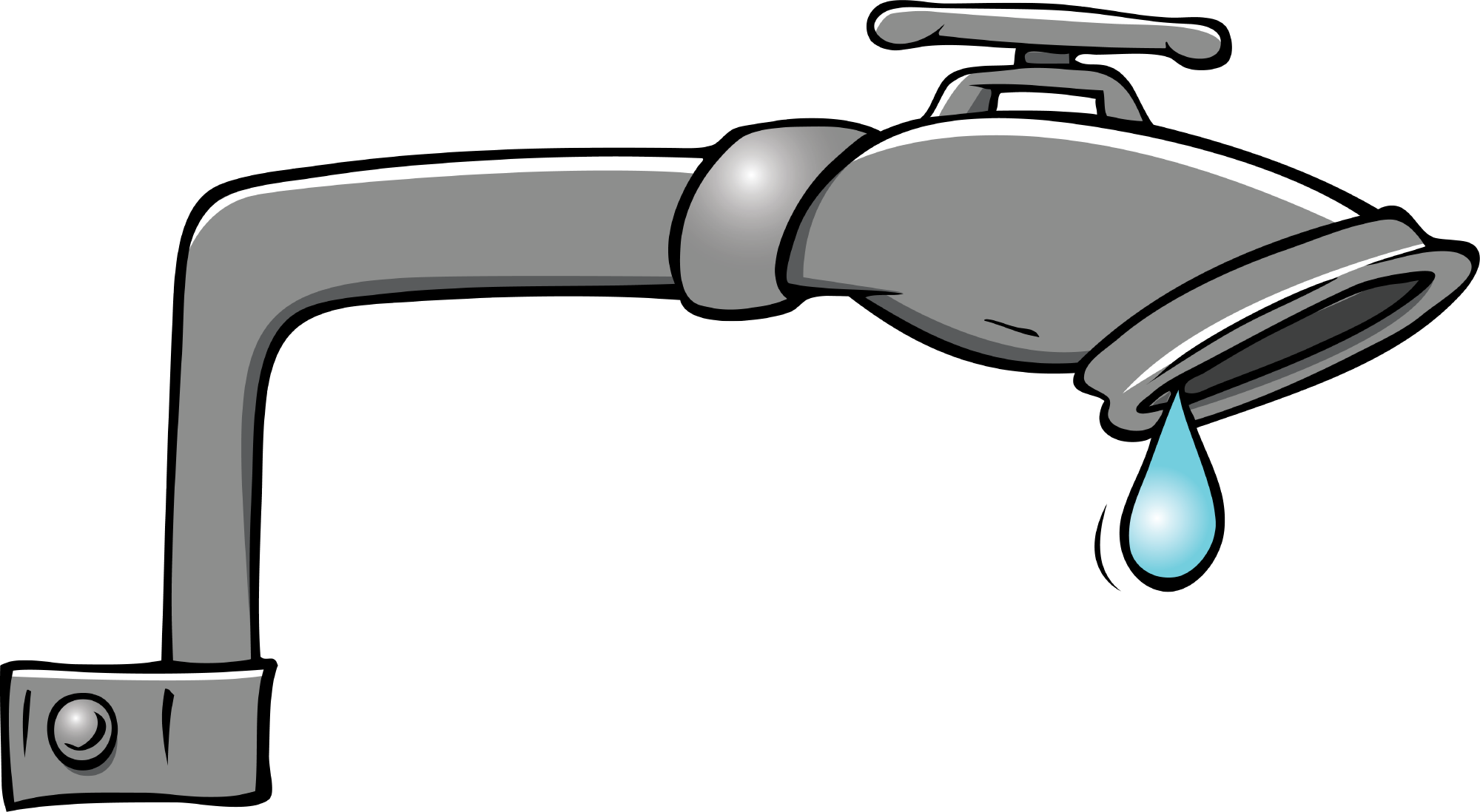 Rate Clipart Utility Bill - Cartoon Faucet Png (2000x1098), Png Download
