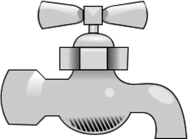 Water Faucet Clipart And Faucet Png - Faucet Clipart Transparent Background (600x443), Png Download