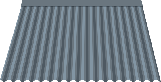 Corrugated Metal Roof And Wall Panels - Roof (560x288), Png Download