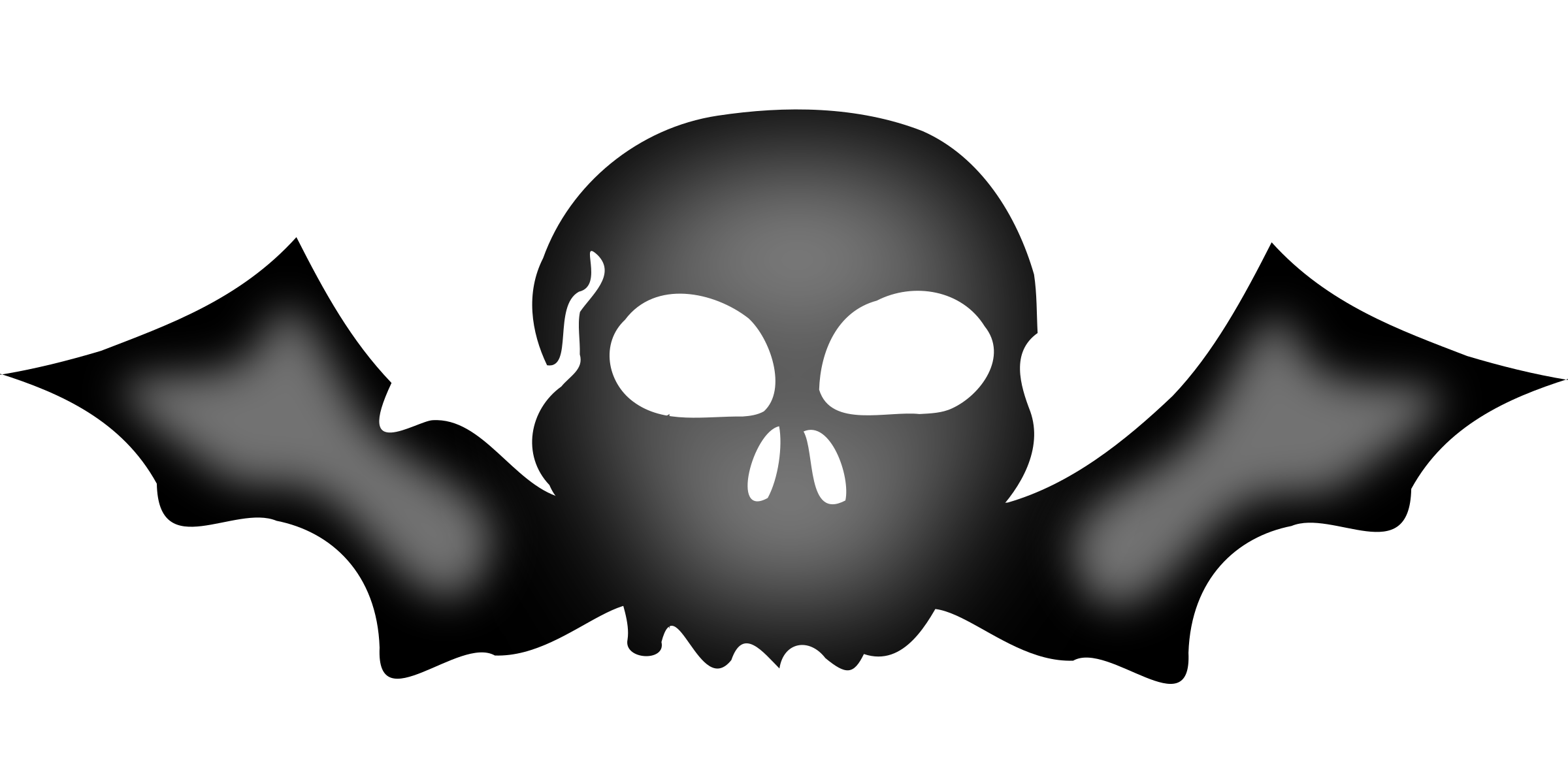 This Free Icons Png Design Of A Skull With Bat Wings (2400x1185), Png Download