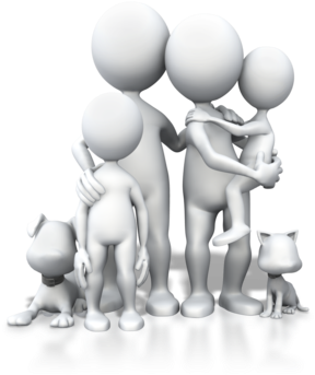 3d People Family Png (400x350), Png Download
