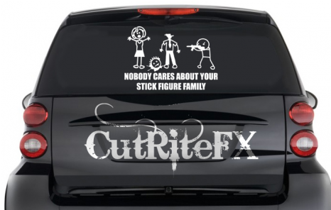 Nobody Cares Stick Figure Family2 - Westfalia Portilo Towbar Mounted Folding 2 Bike Cycle (465x465), Png Download
