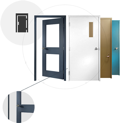 Hollow Metal Doors - Steel (434x505), Png Download