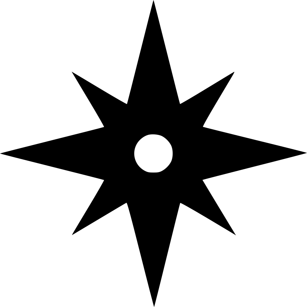 Ninja Star - - Black 8 Pointed Star (980x980), Png Download