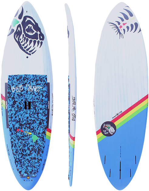 8'4x28 Ninja Star Wht-blue Carbon - Hawaii (576x814), Png Download