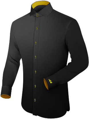 Cheap White Dress Shirt With Italian Collar 2 Button - Black No Collar Shirt (340x420), Png Download