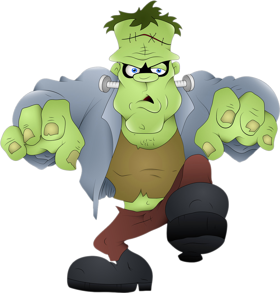 Clipart Halloween Frankenstein - Cartoon Halloween Frankensteins Monster (1120x1165), Png Download