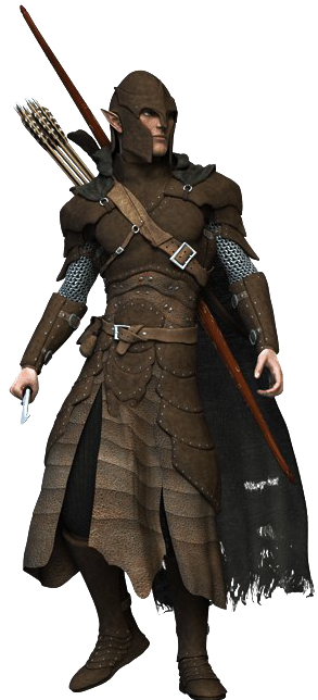 Male Elf Png Transparent Image - Skyrim Wood Elf Knight (374x643), Png Download