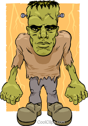 Cartoon Frankenstein Royalty Free Vector Clip Art Illustration - Cartoon Frankenstein Monster (336x480), Png Download