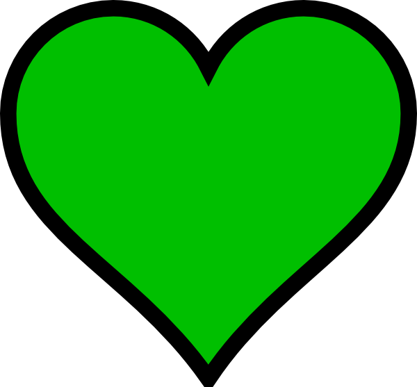 Png Black And White Green Heart Or Clover Leaf Clip - Green Heart Clipart (600x557), Png Download