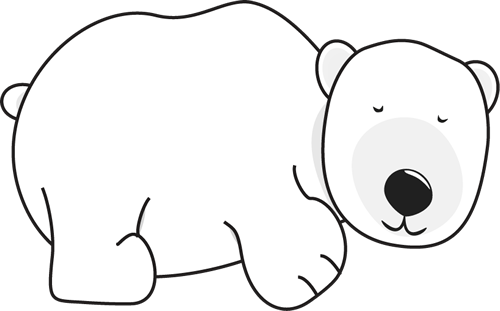 Polar Bear Sleeping Sleeping - Sleeping Polar Bear Clip Art (500x311), Png Download