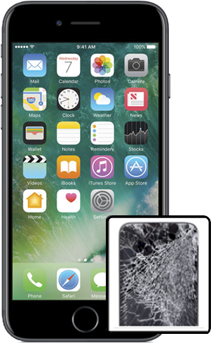 Iphone 7 Cracked Glass Screen Repair - Iphone 7 Network Solution (548x548), Png Download