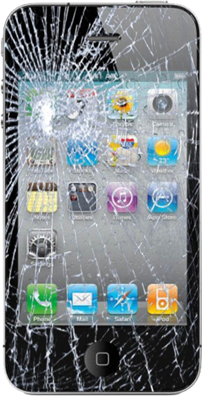 Cracked Screen - Apple Iphone 4s Cracked Screen Fix (320x600), Png Download
