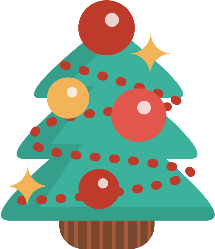 Cute Christmas Clipart - Christmas Tree Pillow Case (1000x1000), Png Download