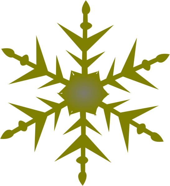Gold Snowflake Clipart - Gold Snowflakes Png Vector (546x597), Png Download