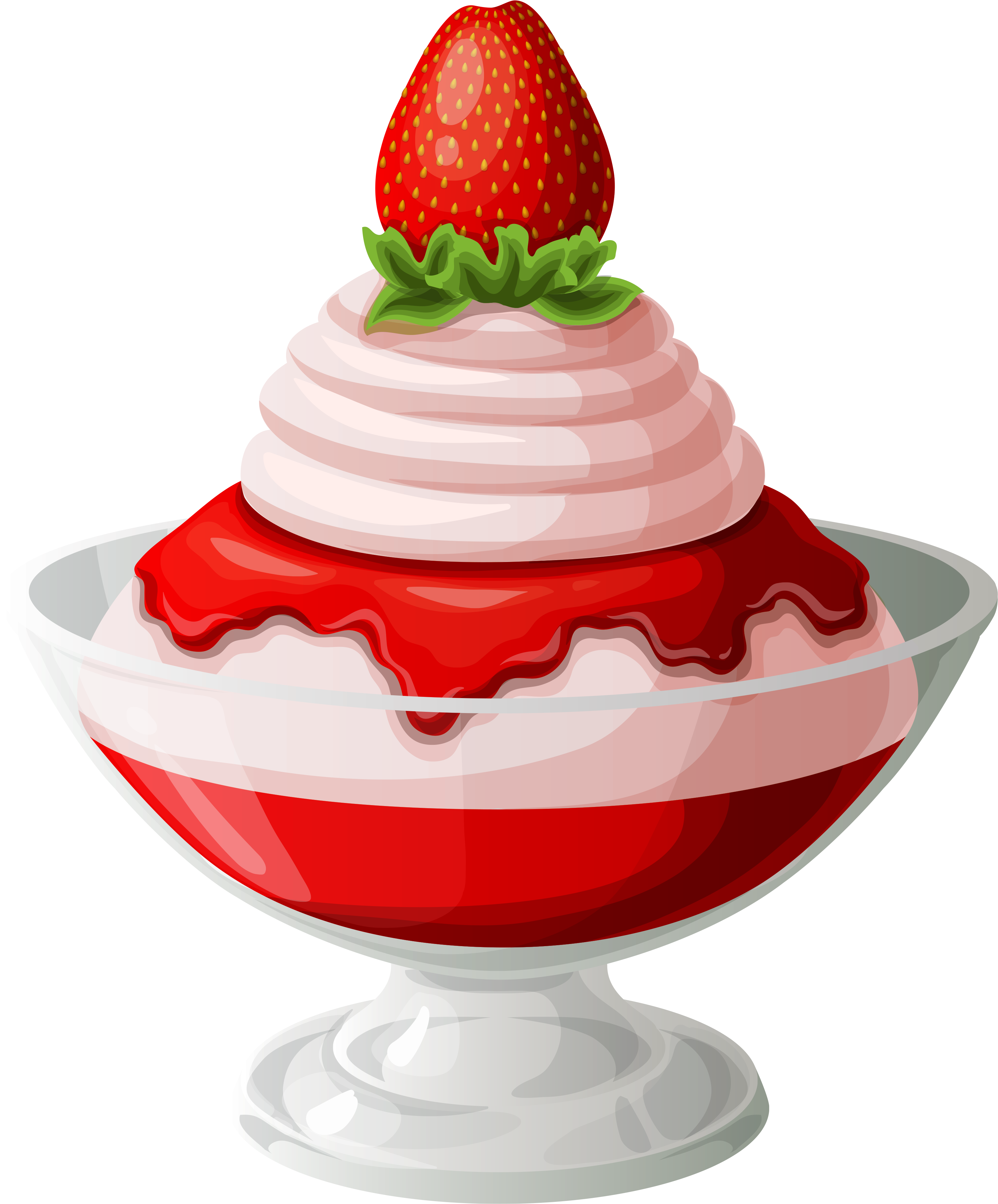 Free Clipart Strawberries And Cream (518x600), Png Download