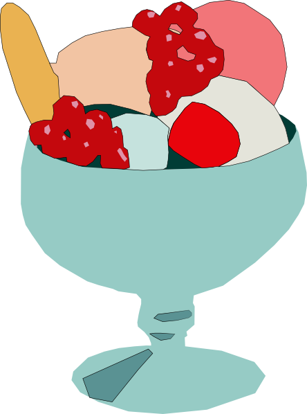 Ice Cream Bowl Clipart - Taça De Sorvete Desenho Png (444x598), Png Download