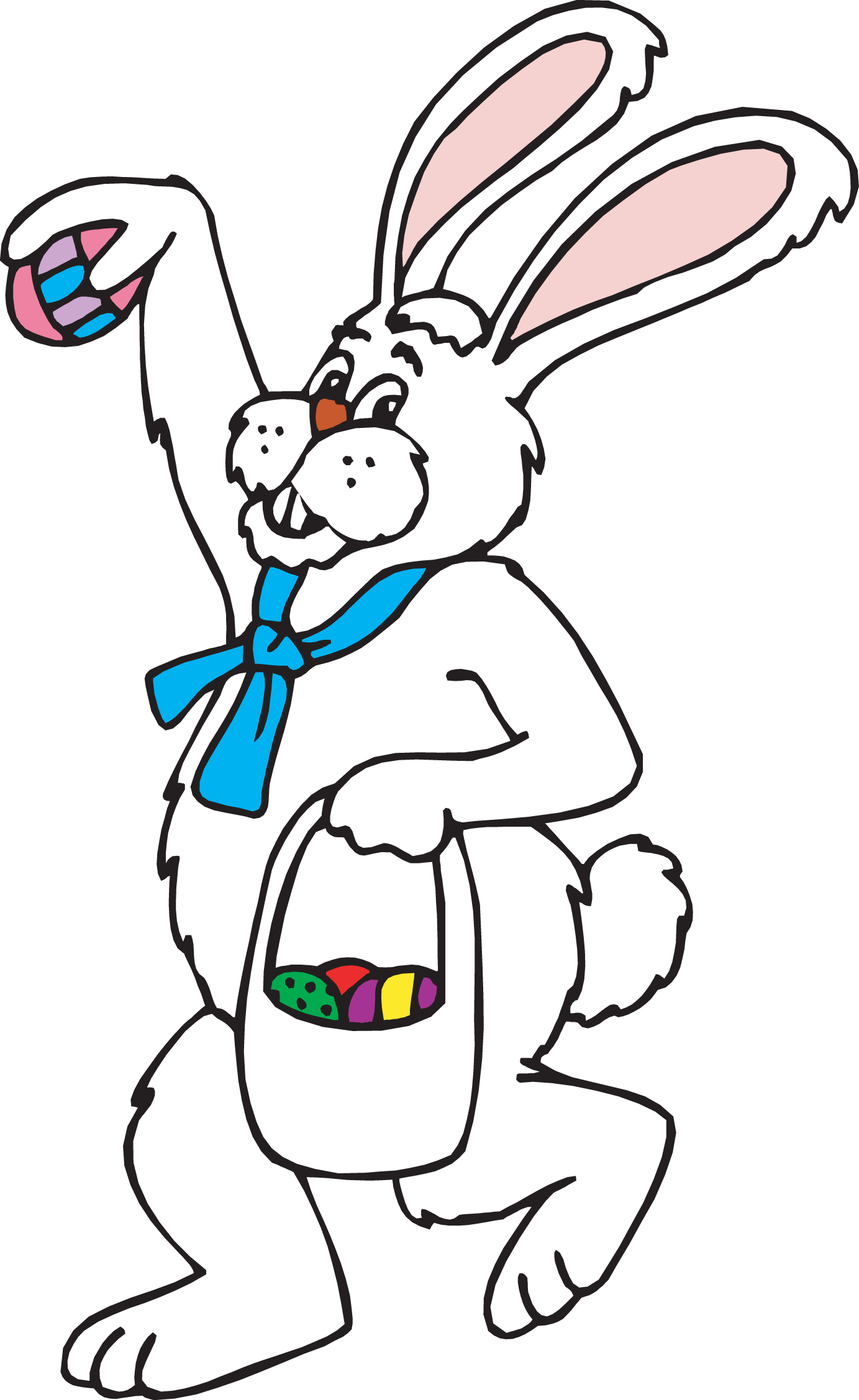 Easter Bunny Clip Art Black And White Clipart Panda - White Easter Bunny Clipart (1383x2254), Png Download