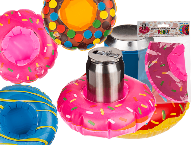 Picture 2 Of - Blauwe Opblaasbare Donut Blikjes Houder (640x480), Png Download