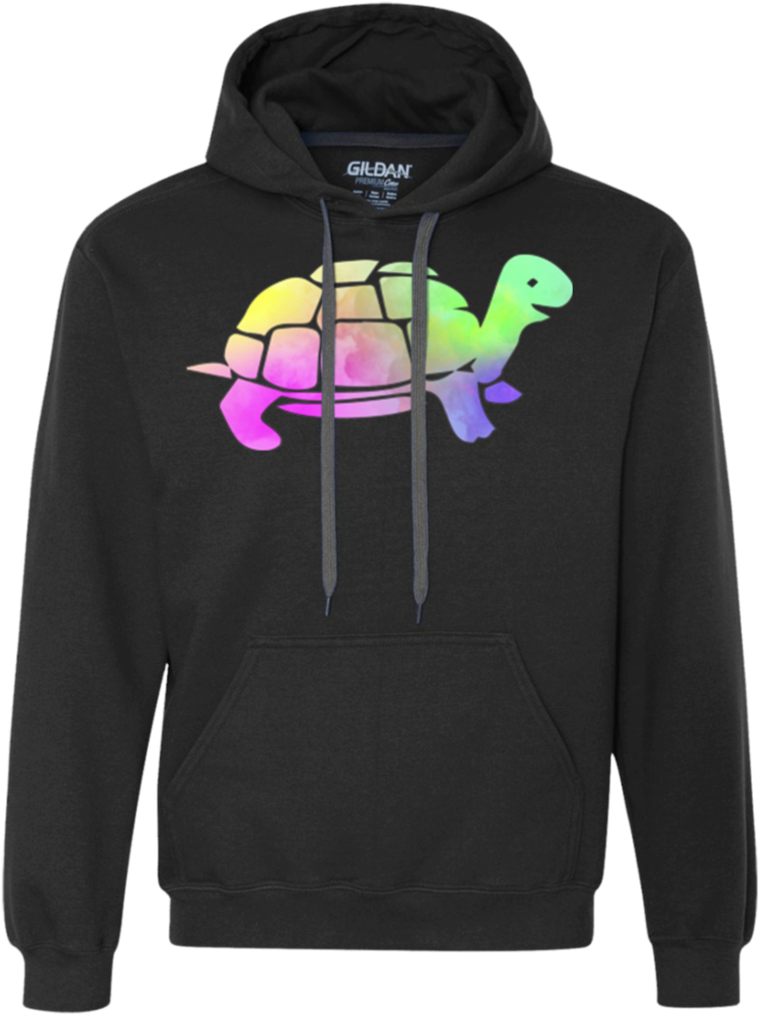 Colorful Turtle Farmer Watercolor Art Graphic T-shirt - Free Kodak Black Heavyweight Pullover Fleece Sweatshirt (1024x1024), Png Download