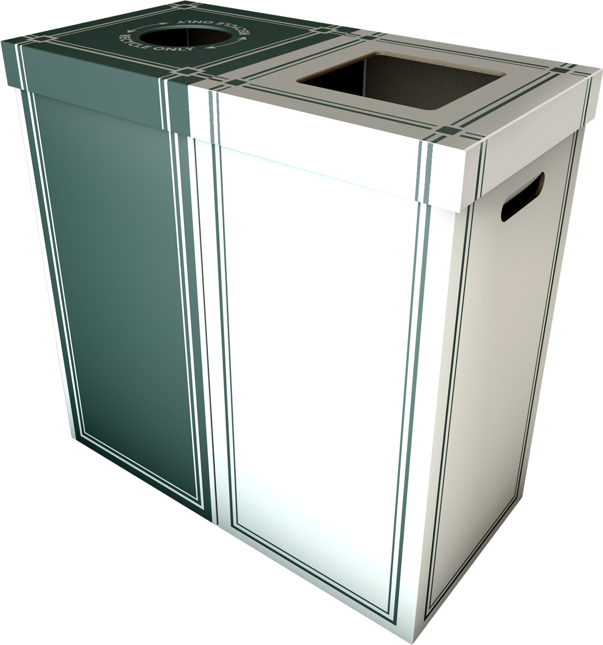 Waste And Recycling Double Lid Station - Recycling Bin (1200x1284), Png Download