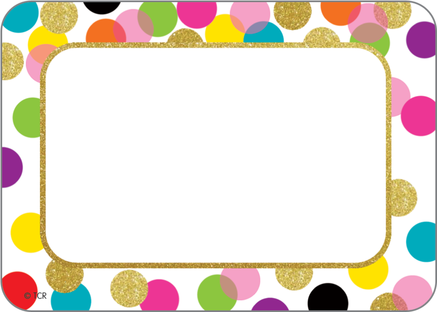 Tcr5885 Confetti Name Tags/labels Image - Polka Dot Name Tag (900x900), Png Download
