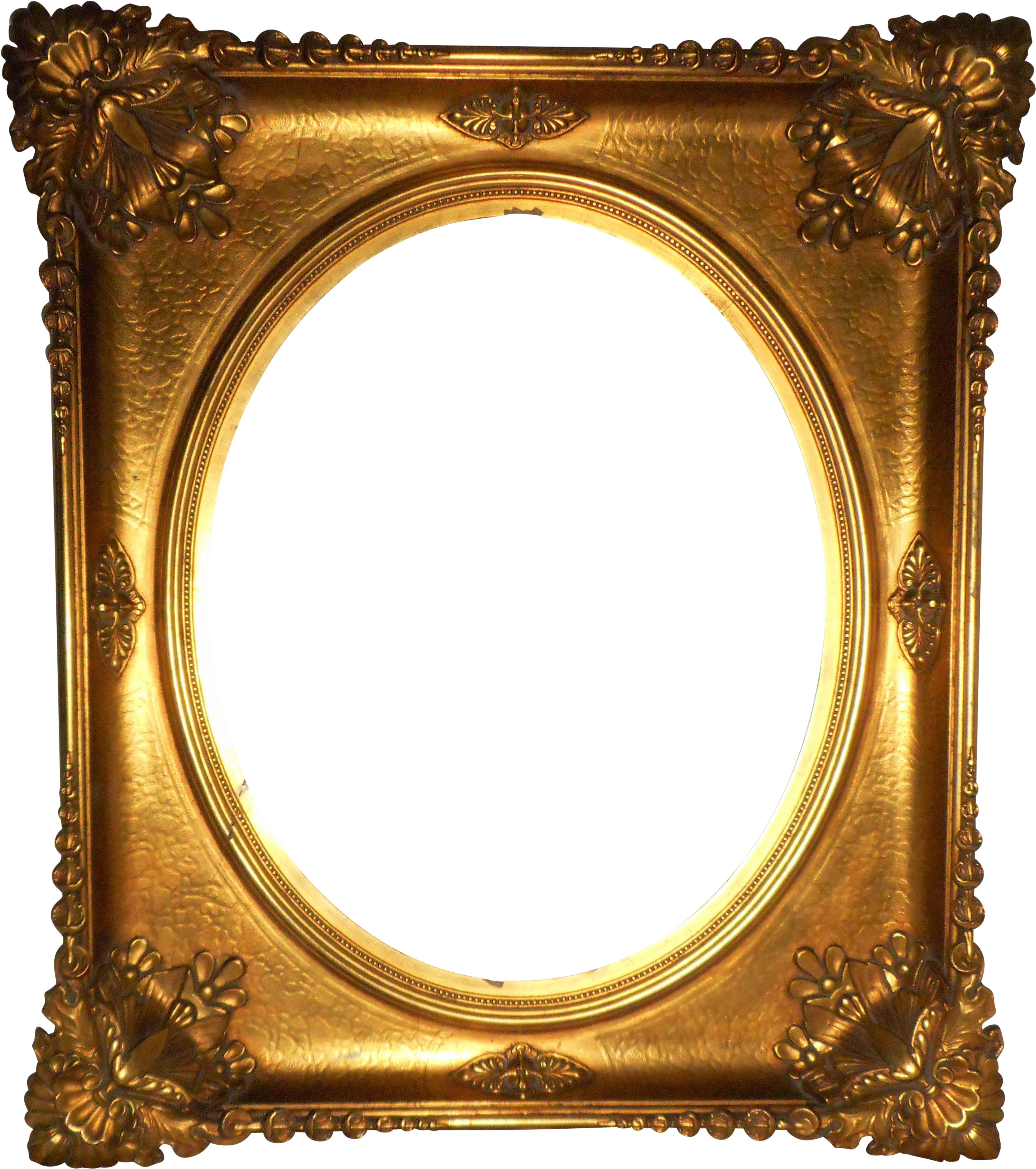 Vintage Used Picture Frames - Gold Leaf (3309x3733), Png Download