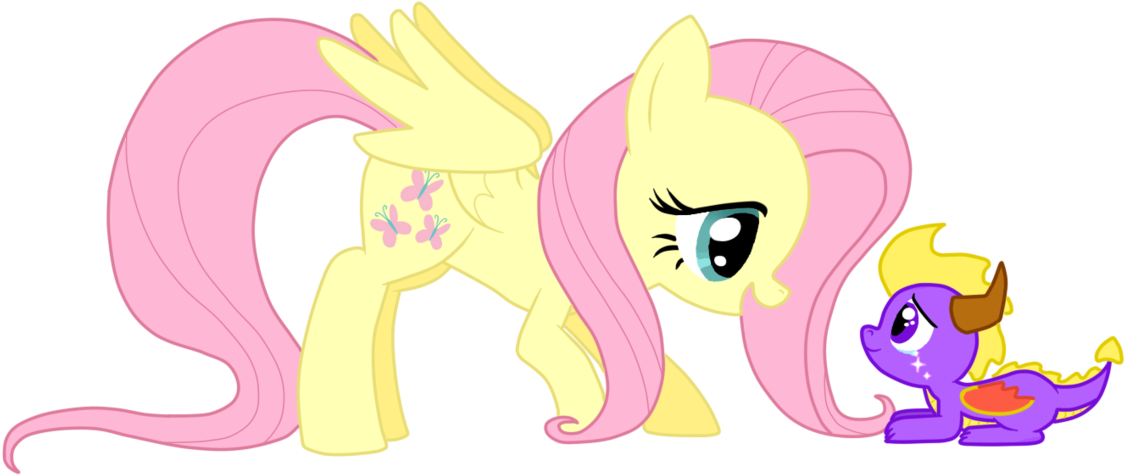 Estefanoida, Baby Dragon, Crossover, Dragon, Fluttershy, - Spyro The Dragon Hair (1280x668), Png Download