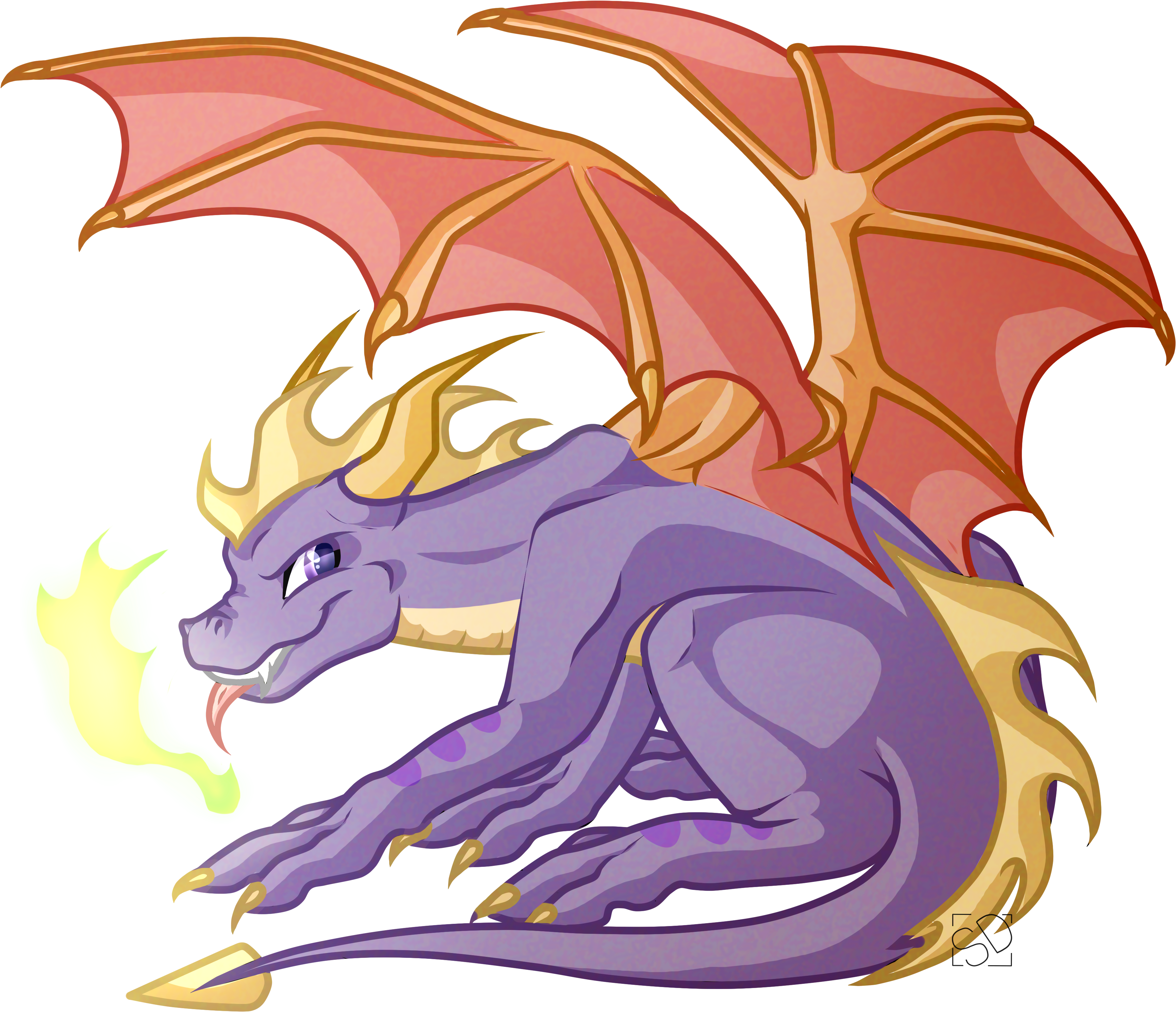 Dragon Horns Cartoon Png - Spyro The Dragon Fanart (3700x3400), Png Download