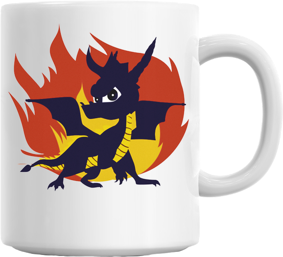 Spyro The Dragon Mug - Spyro The Dragon Silhouette (629x579), Png Download