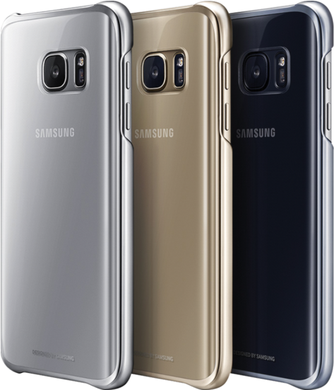 Samsung Galaxy S7 Edge Clear Back Case, Black - Clear Cover S7 Edge (600x550), Png Download