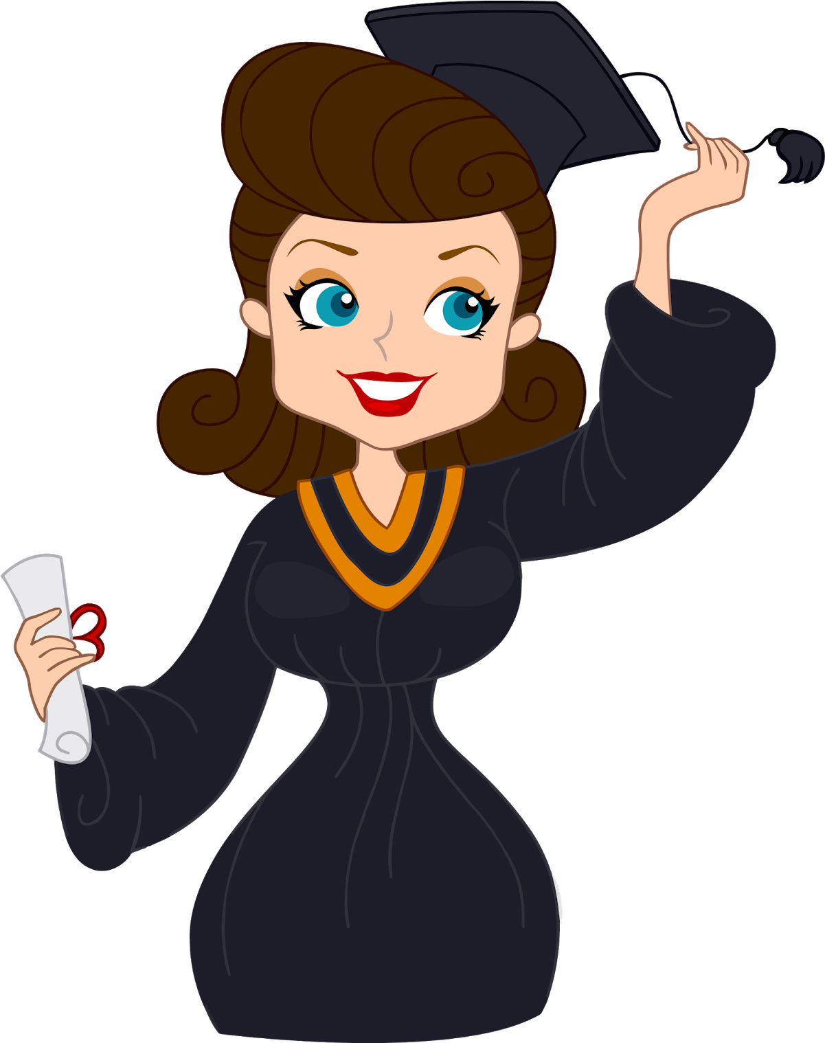 Pin By Shopcups - Graduate Girl Clipart Png (1600x1517), Png Download