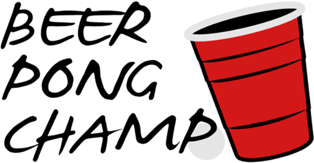 Beer Pong Champ 3 Color Vector Design - Beer Pong Vector (790x691), Png Download